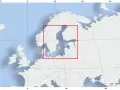 Mapa Europy Północnej z zaznaczonym Bałtykiem. Pokazuje, ile wody jest w Bałtyku, otoczonym przez kraje skandynawskie i bałtyckie.