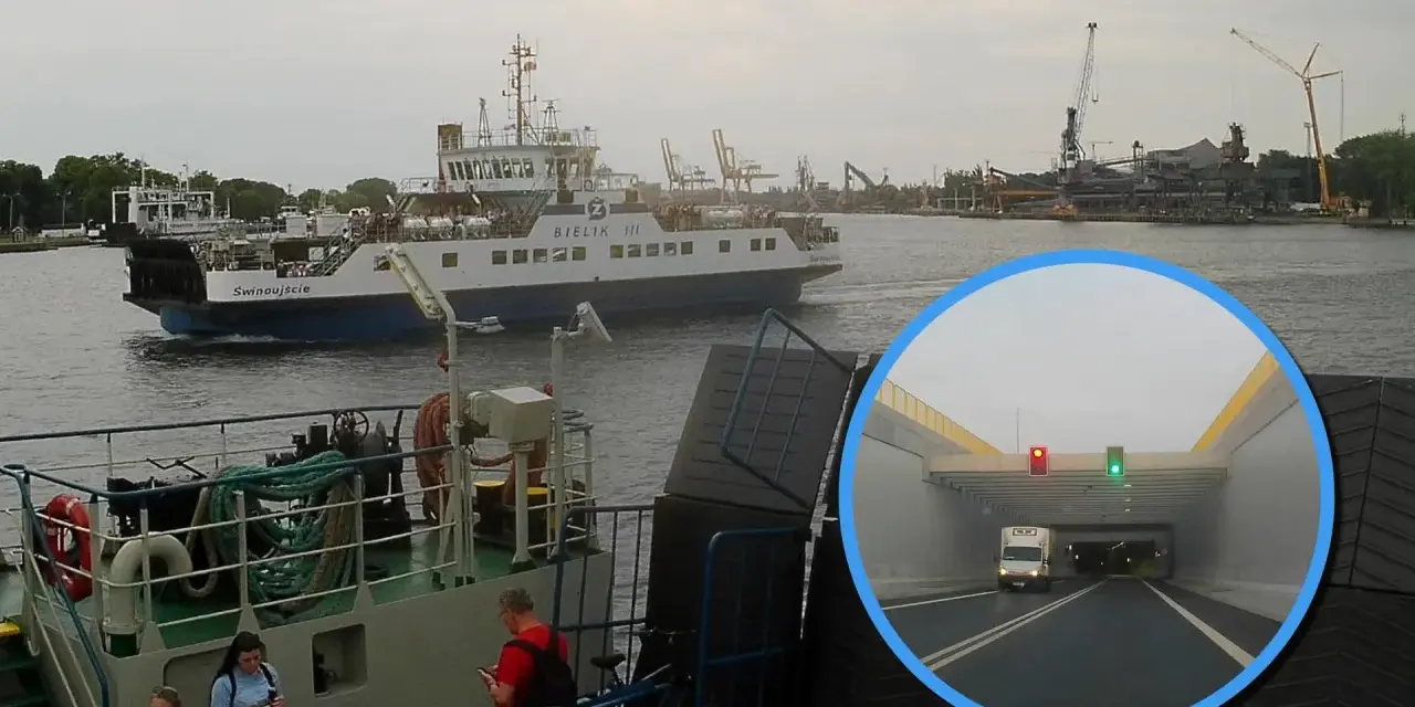 Ile aut na promach w Świnoujściu? Bielik i Karsibór po tunelu