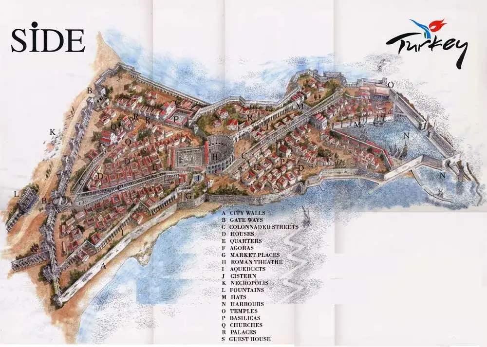 Side Turcja atrakcje mapa