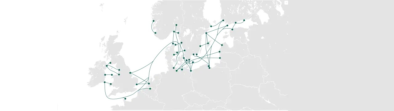 Mapa pokazuje trasy promowe łączące Polskę ze Skandynawią. Gdzie szukać połączeń promowych dla transportu ciężarowego z polski do skandynawii?