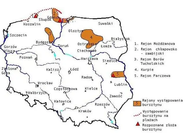 Mapa bursztynowych plaż Polska